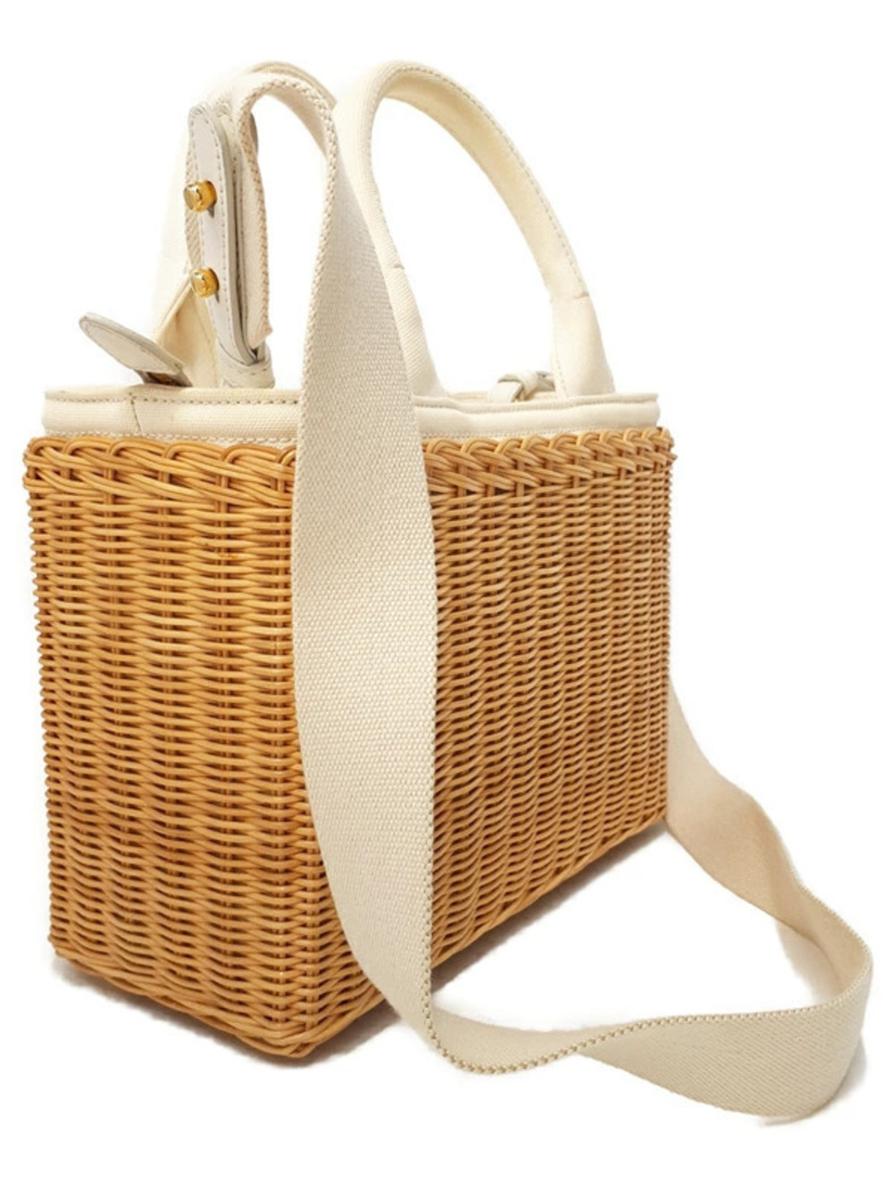 Prada Wicker Bag Basket Black